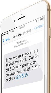 Retention text message sent from digital loyalty program