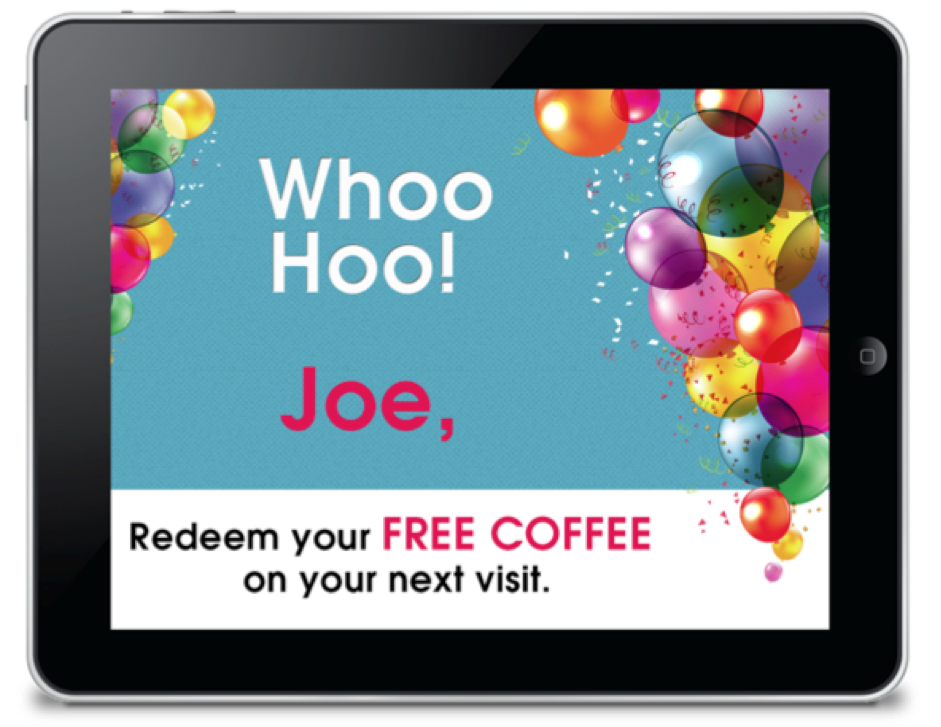 2.0 iPad digital loyalty program Celebration Screen