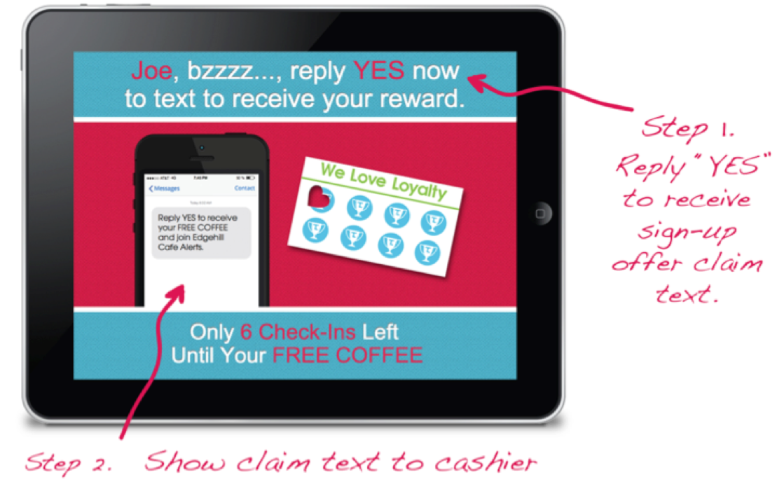 2.0 iPad digital loyalty program Double Opt-In Screen